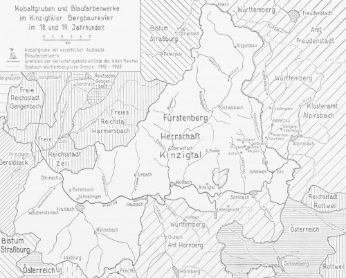 Karte: Orte und Herrschaftsverhältnisse im oberen Kinzigtal und den Seitentälern