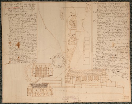 Grubenriss der Grube Fortuna 1750